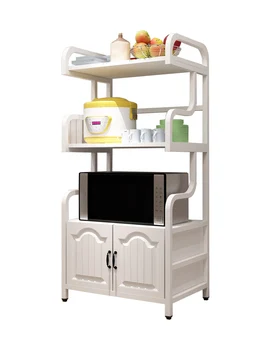 

Kitchen rack multi-layered floor-to-ceiling storage storage cupboard home dining side cabinet oven microwave oven put pot shelf