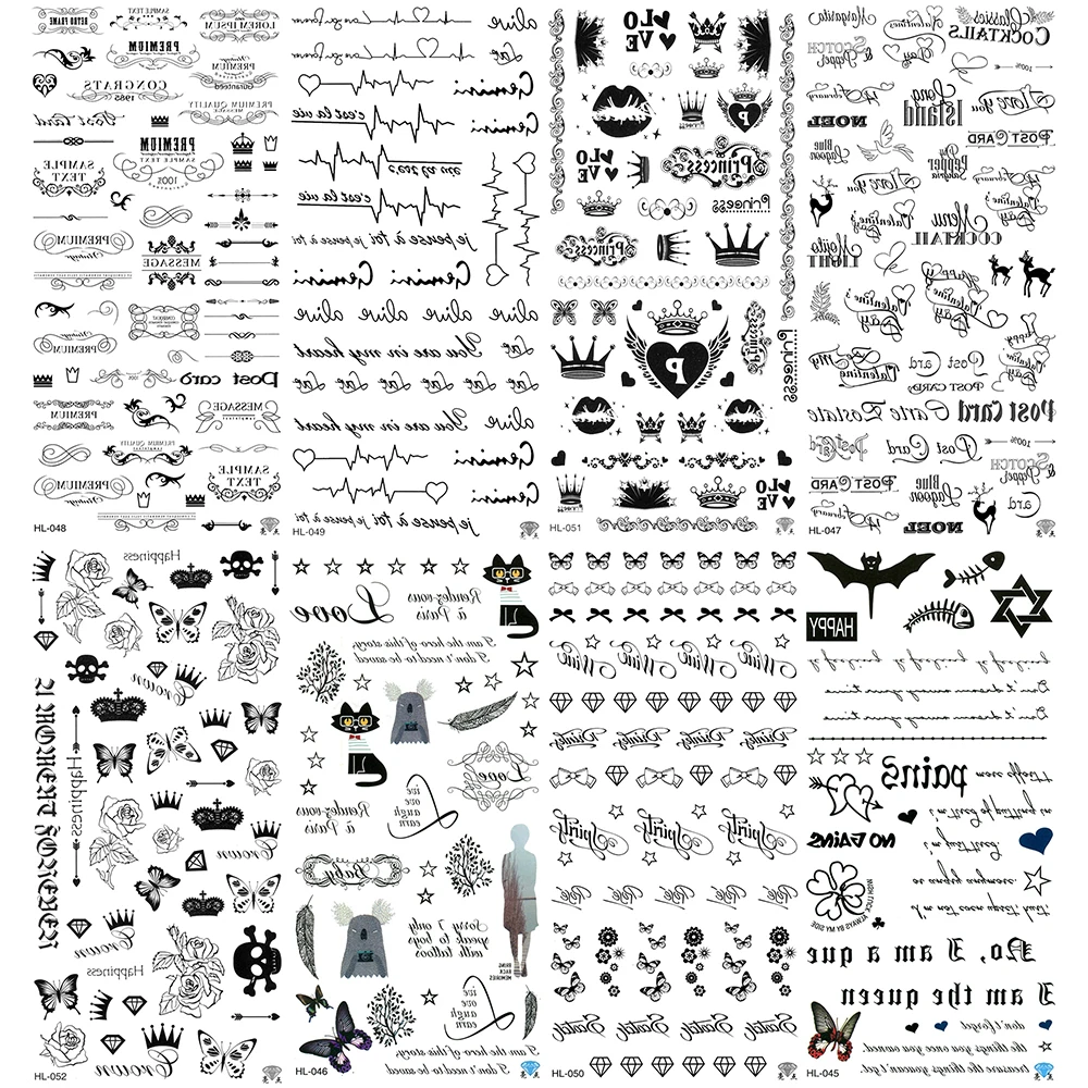 5 шт./лот галстук тату сердце для мужчин перо поддельные бабочки временные