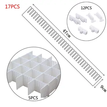 

47*9cm Drawer Dividers, Drawer Divider Organizers 5PCS DIY Plastic Grid Adjustable