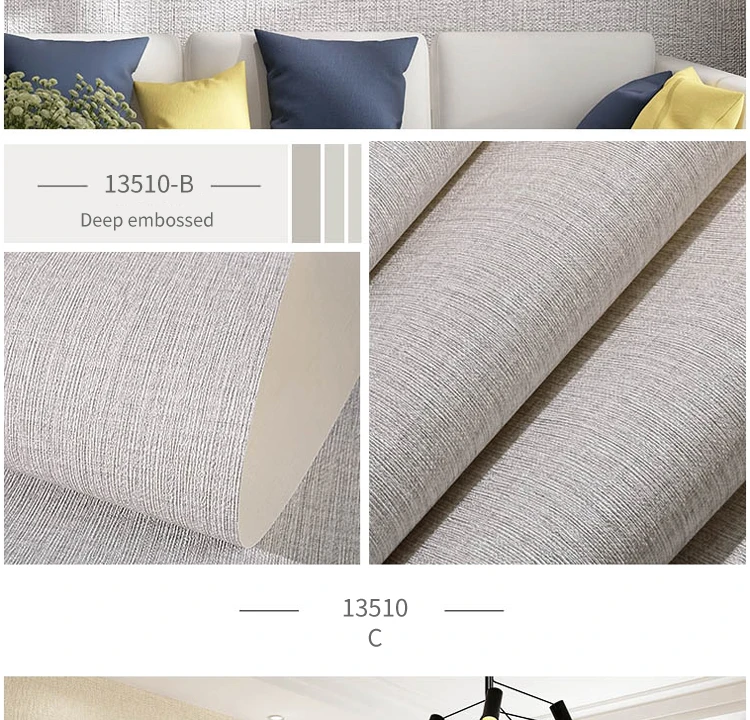 Modern brief Waterproof PVC Embossed Linen Texture Wallpaper Plain Solid Living Room Bedroom Cloth Shop Home Decor Wall Paper