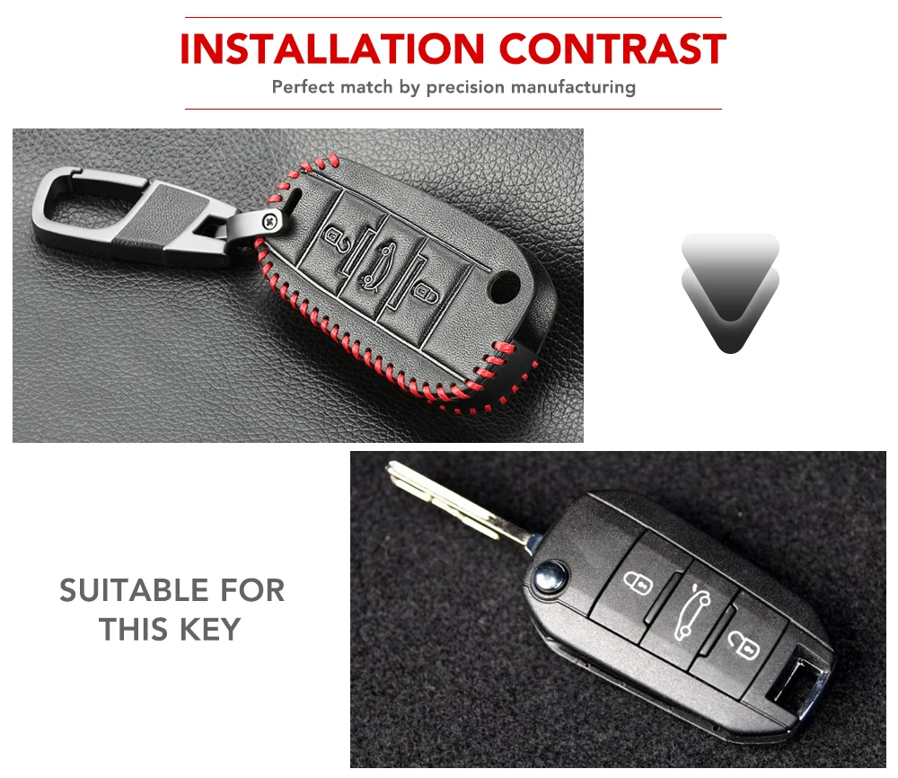Кожаный чехол для ключей брелок дистанционного управления Крышка для Citroen C1 C2 C3 C4 C5 C6 DS3 DS4 Picasso Xsara для Peugeot RCZ 206 308S 307 3008 5008 508