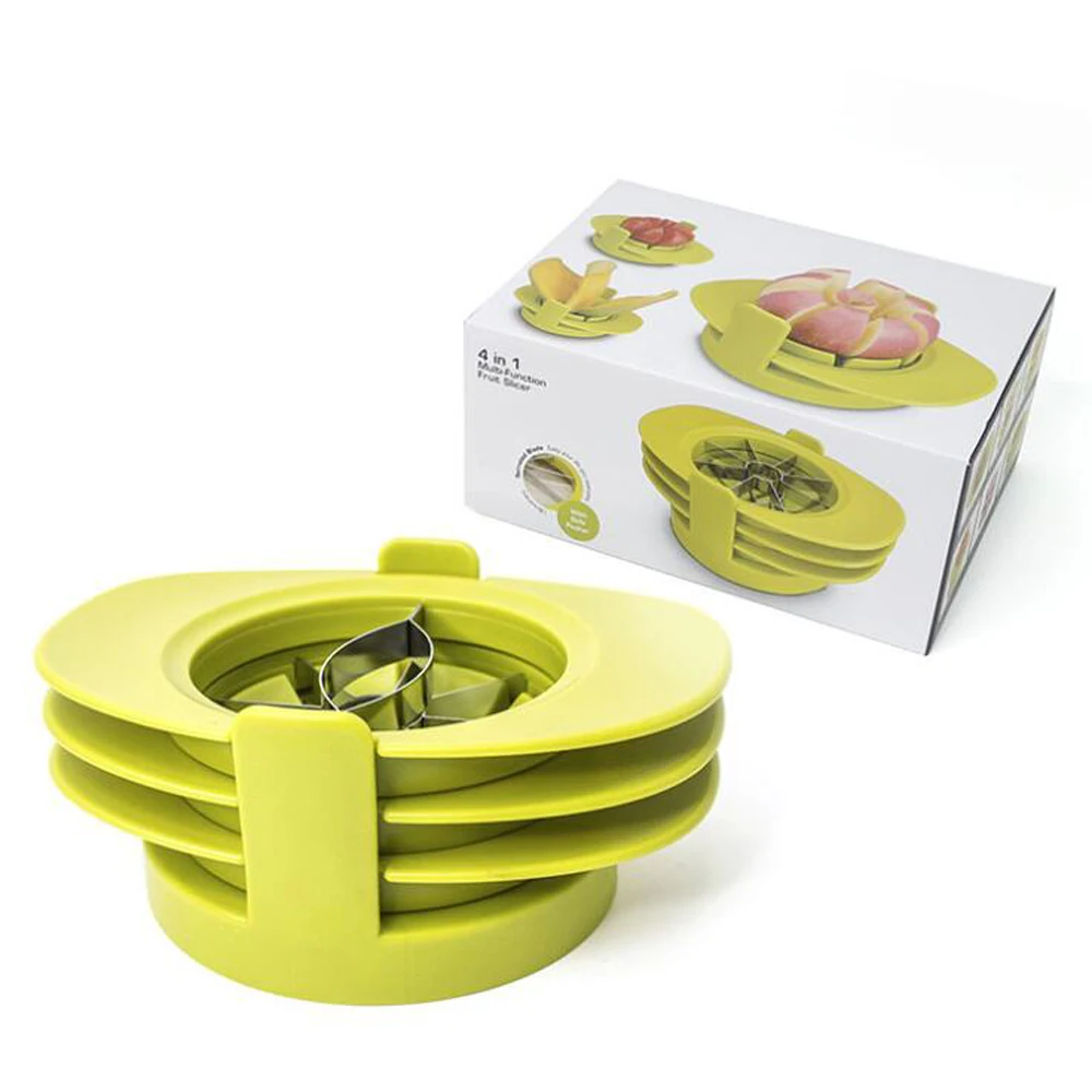 3 In 1 Stainless Steel Fruit Cutting Splitter Apple Slicer Mango Corer,Pear Cutters Knife Fruit Peeler Cut Tools