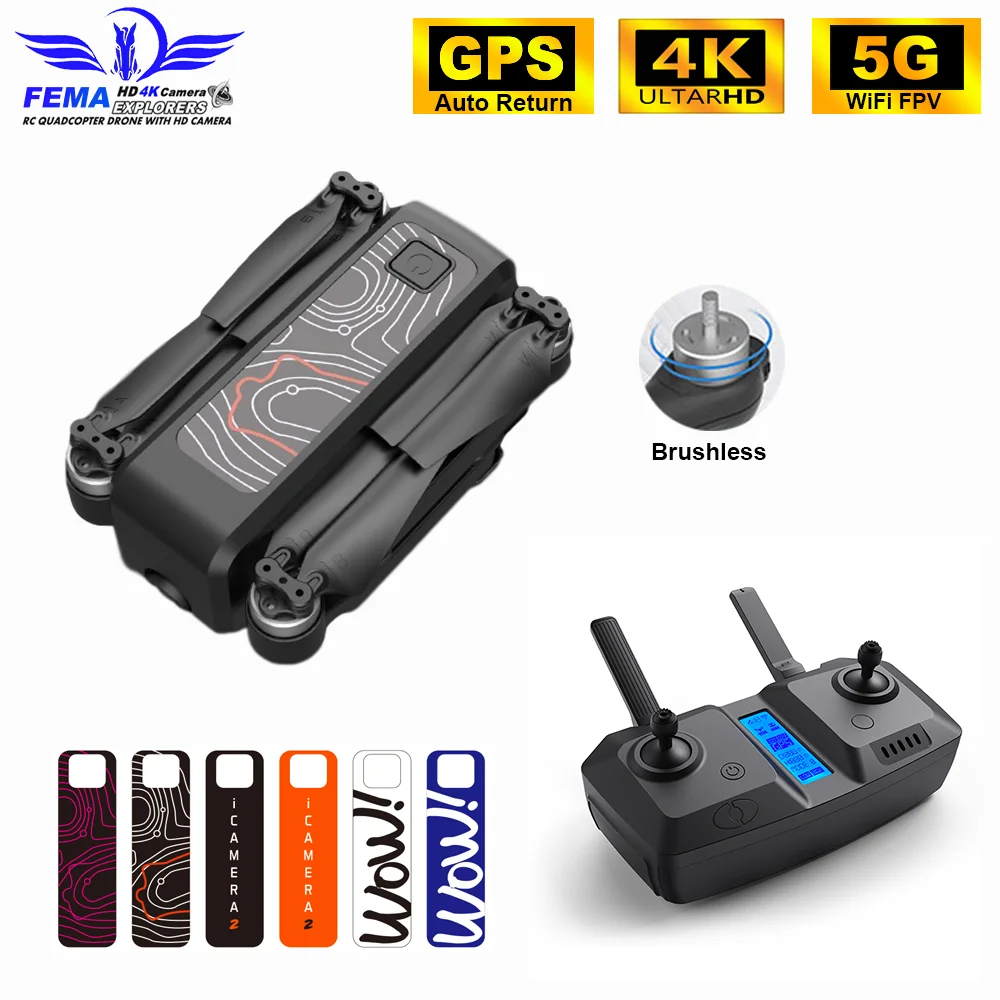 

FEMA Gps Drone ICAMERA2 with HD 4K Camera 5G WiFi FPV Professional Brushless Foldable Quadcopter RC Drone VS SG907 E520S