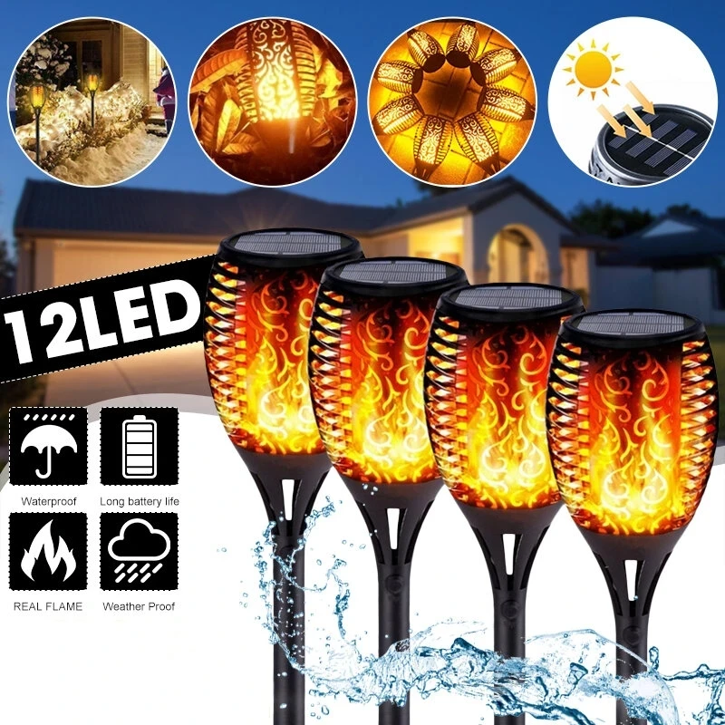 

Garden LED Flame Solar Light Power Bulb Waterproof Decoration Landscape Lawn Lamp Path Lighting Torch Outdoors Spotlight Street