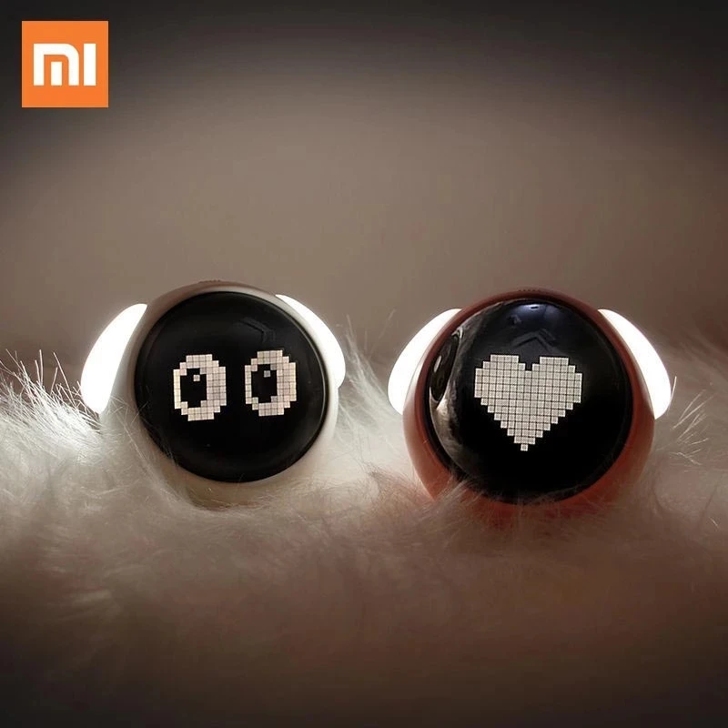  Xiaomi Cute Expression Alarm Clock Multi Function Digital LED Voice Controlled Light Bedside Thermometer Clock for Best Gift 