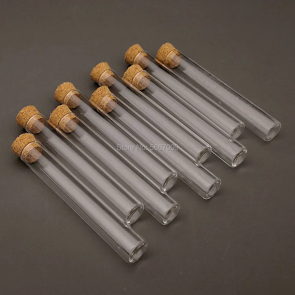 100 pçs/lote 12x75 milímetros da parte inferior Lisa de Vidro de Laboratório Tubo De Ensaio Com Rolhas de Cortiça para o experimento De Laboratório Da Escola