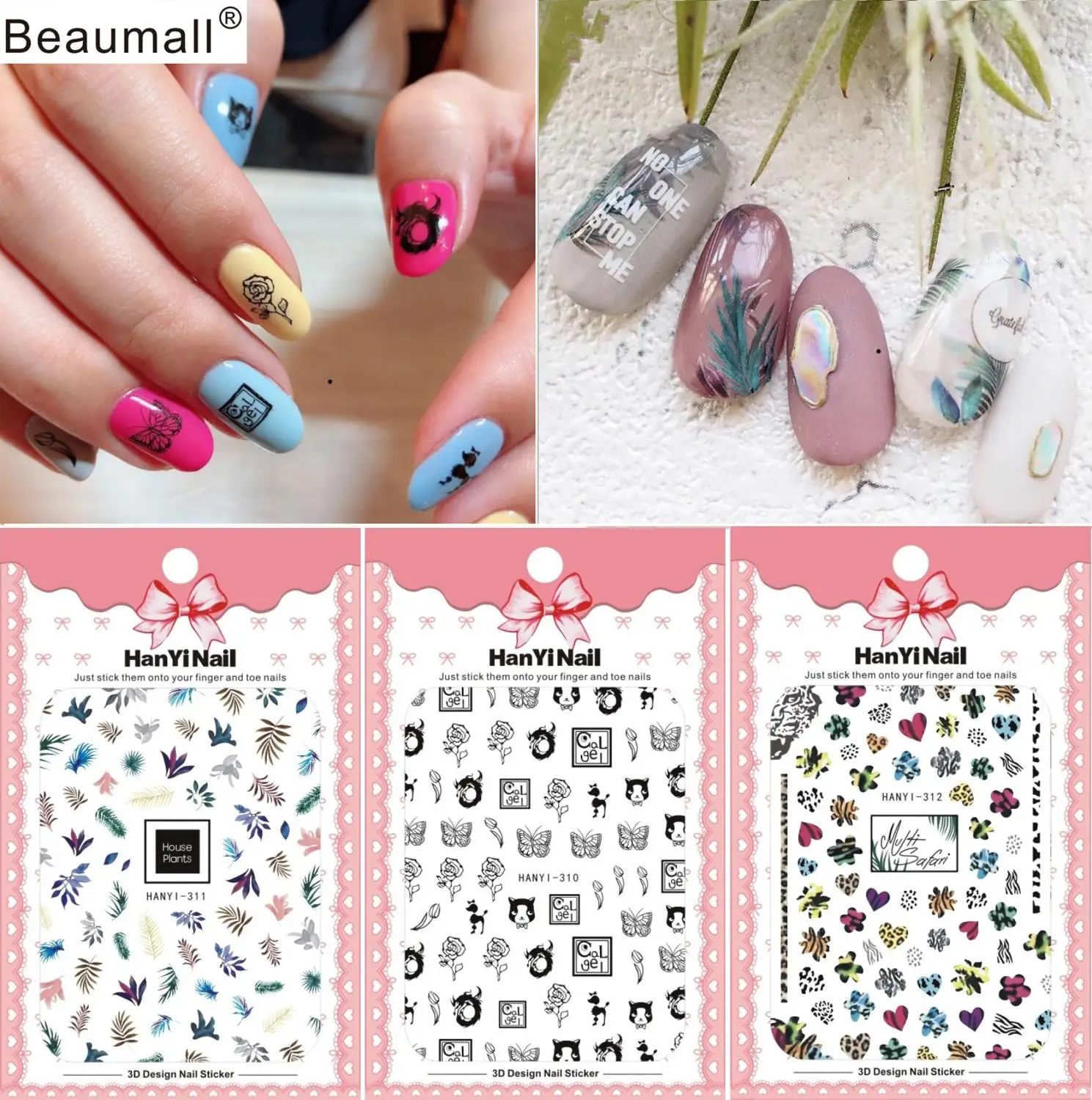 

Fashion Patterns! Nails Art Manicure Back Glue Decal Decorations Design Nail Sticker For Nails Tips Beauty