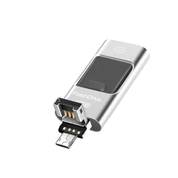 

Android mobile phone u disk dual head 3 in 1 three-use otg USB flash drive Dual-head Android for mobile phone U disk