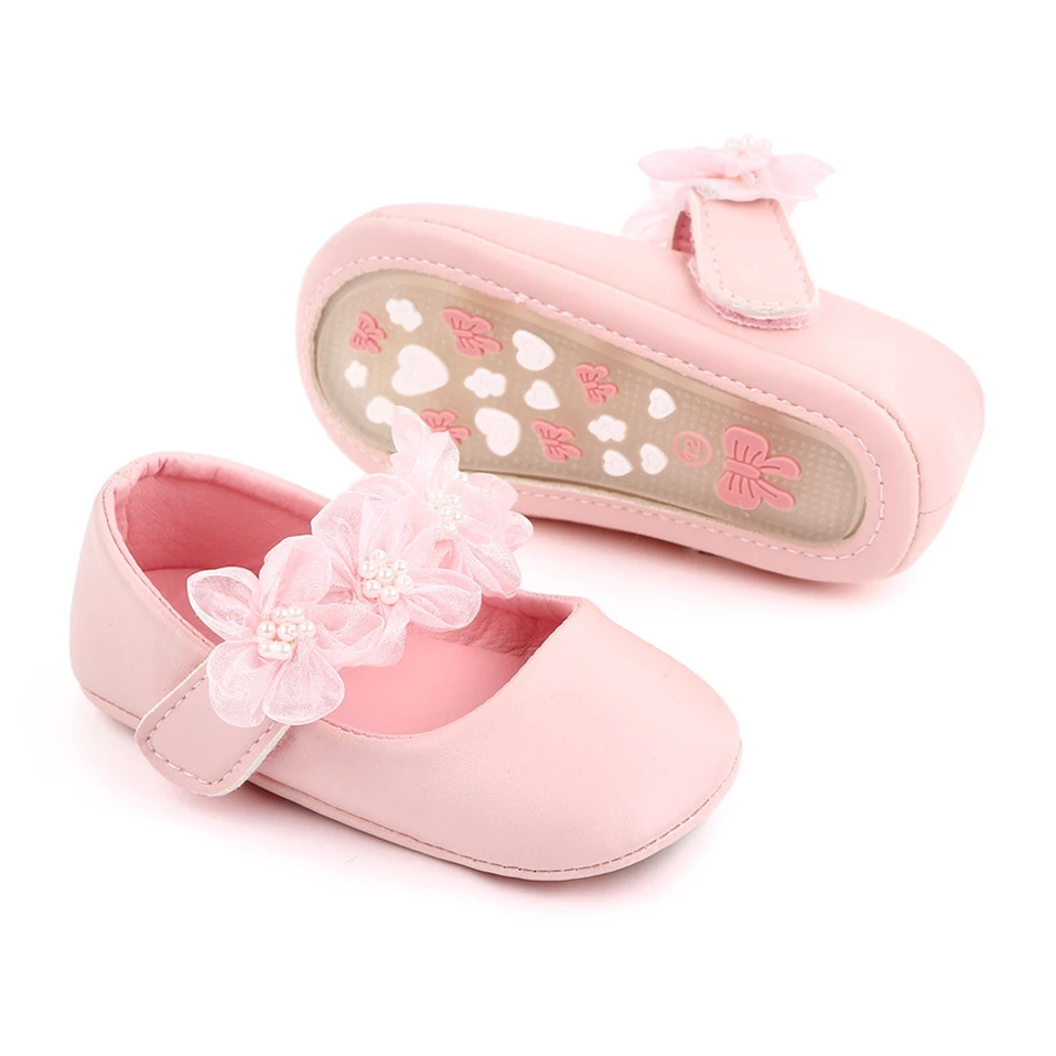 New Cute Floral Baby Girls Shoes For Newborn 2025 Infant Toddler Girl Princess Shoe Soft Sole Prewalker Anti-slip Baby Shoes 6