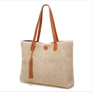 

Casual large-capacity straw bag women's hand-woven handbag fashion beach Tote Bohemia