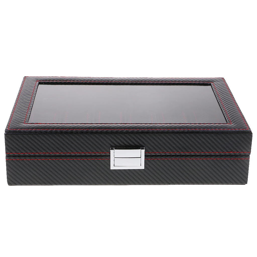 

12 Slots Elegant PU Watch Display Case Box Gift for Husband / Father / Dad