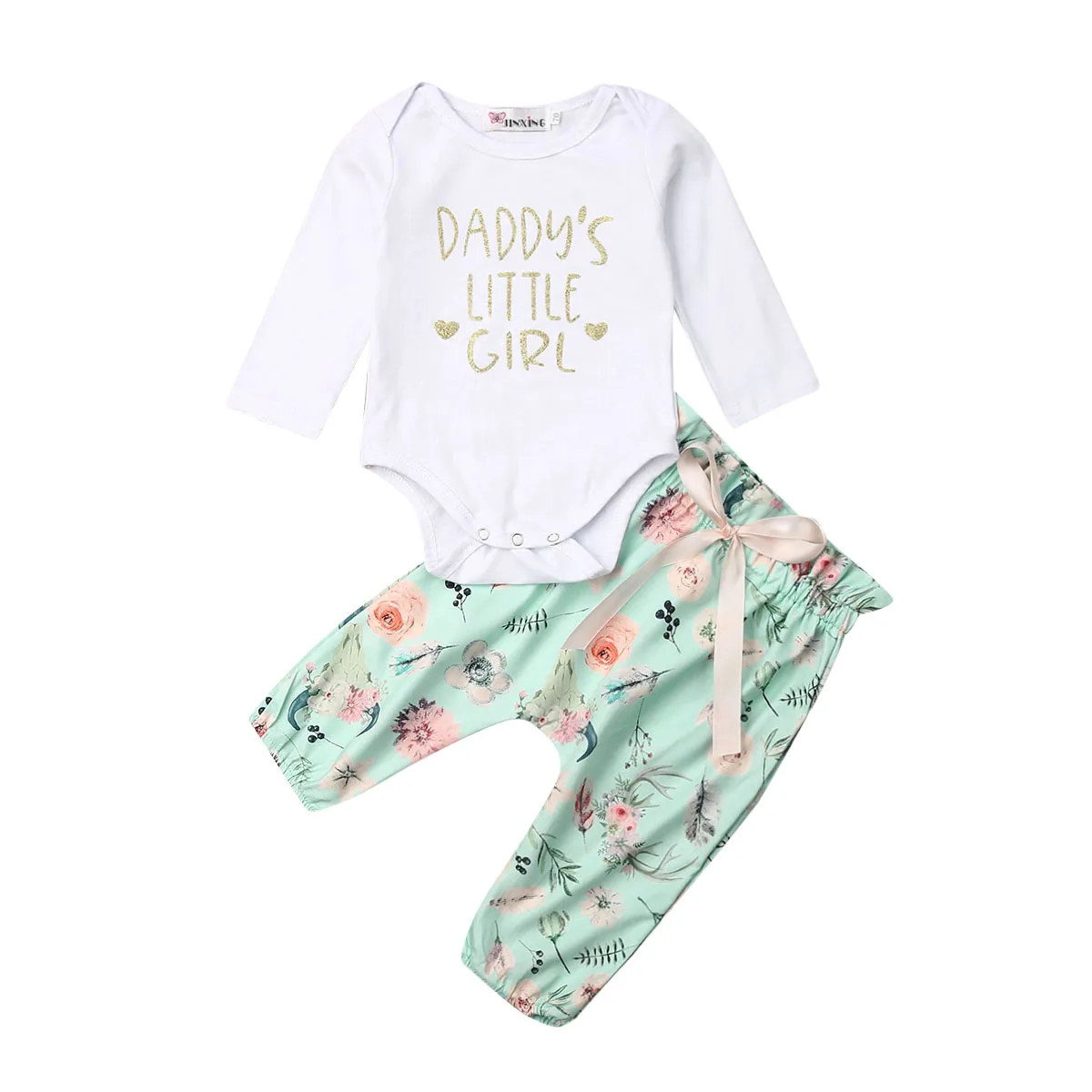 Emmababy милая детская одежда для маленьких девочек с длинными/короткий рукав с принтом букв, топы+ длинные брюки с цветочным принтом наряды, комплекты на лето; сезон осень - Цвет: 2