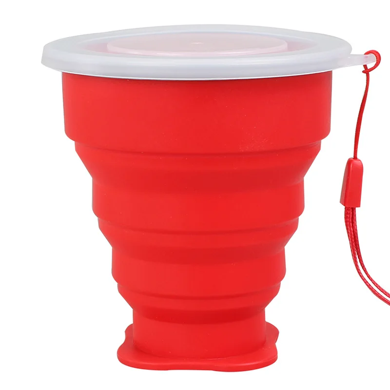 Красный Открытый путешествия силиконовый выдвижной складной tumblerful телескопический складной бутылка для воды AIA99 - Цвет: Красный