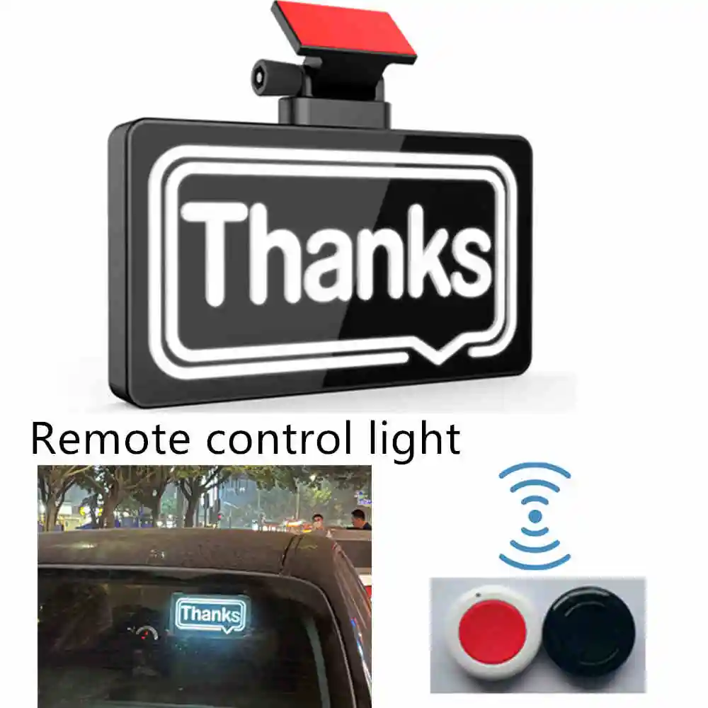 10m Remote Control Car Rear Window Lights Up Thank You Light, Auto