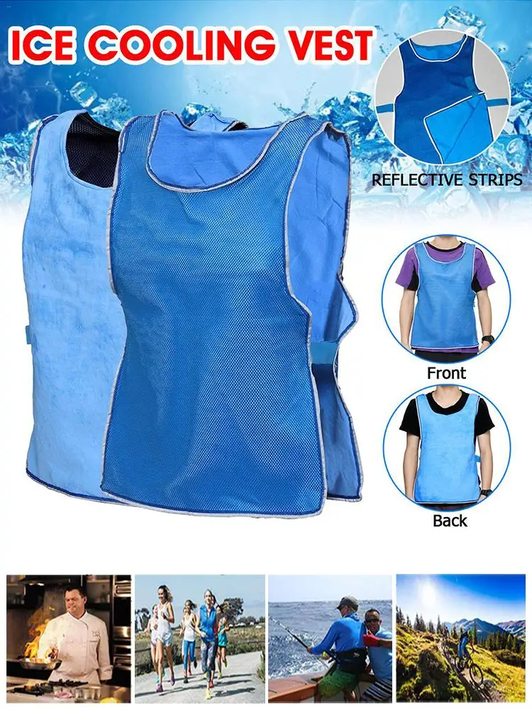 

Summer Fishing Vest Top Icy Cooling Vests Cool For Men And Women Fisher Cycling Running Cooking Outdoor Sports Top