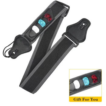 

Adjustable Electric Guitar Bass Strap With 3 Guitar Picks Holders PU Leather Ends Acoustic Guitar Strap Belt GuitarAccessories