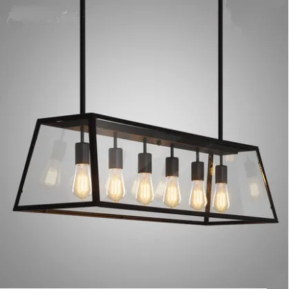 Vintage Black Transparent Glass Pendant Lights Edison Bulb Art Kitchen Hanging Lamps Modern Bar Cafe Deco Hanging Lamp Luminaria - Цвет корпуса: Big