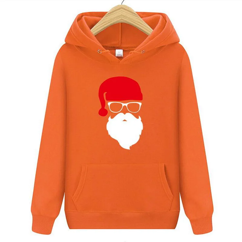 Orange2 Рождественский подарок Санта Клауса, подарок на год, качественная уличная одежда, толстовка в стиле хип-хоп, Мужская толстовка, Мужская и Женская толстовка с капюшоном - Цвет: Orange2