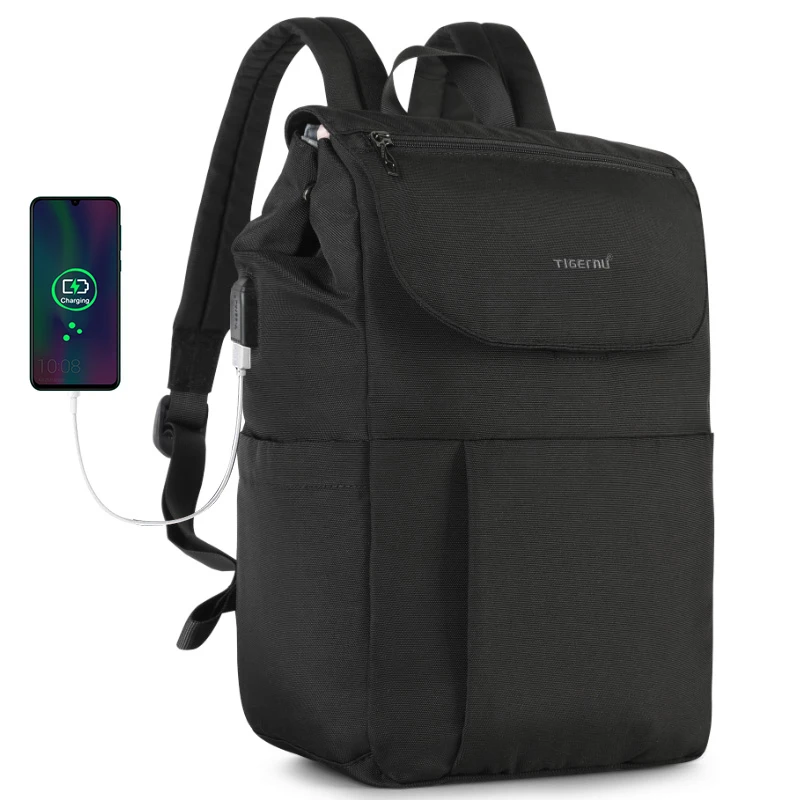 Tigernu модный противообрастающий рчид Противоугонный рюкзак для мужчин и женщин, повседневный Большой Вместительный Школьный рюкзак, сумки для подростков - Цвет: Black