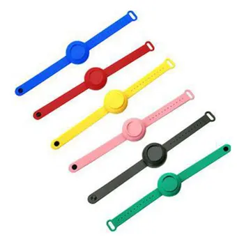 

Adult Kid Hand Sanitizer Washing Gel Alcohol Dispensed Bracelet Reusable Wrist Support Silicone Watchbands+Beak Bottle