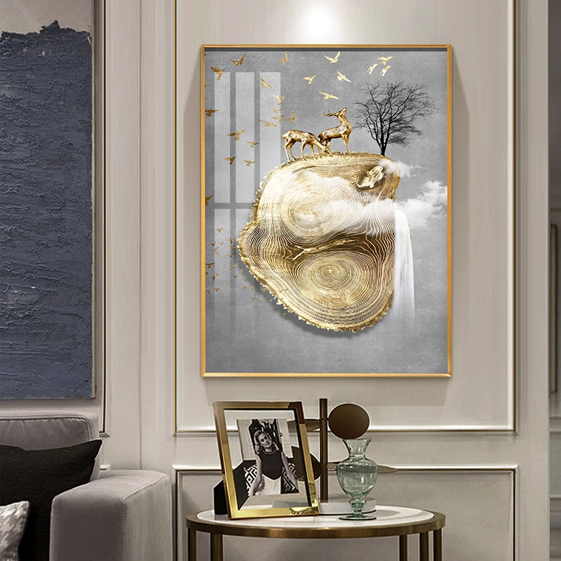 Картина для оформления входа Вертикальная декоративная картина Lucky Feng Shui коридор прохода настенная живопись гостиная картины простые современные