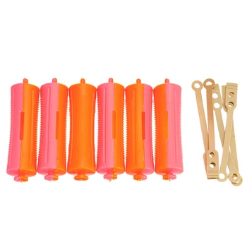 

6pcs/12pcs Set DIY Perm Rod Salon Hair Roller Rubber Band Hair Clip Curling Curler Hairdressing Maker Styling Hair Tools