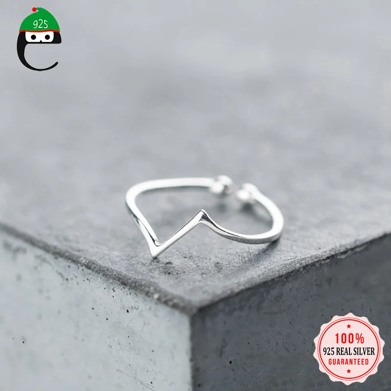 

ElfoPlataSi 100% 925 Solid Real Sterling Silver Handmade Open Ring Sizable For Teen Girl Women Gift S925 Wholesale XY1511