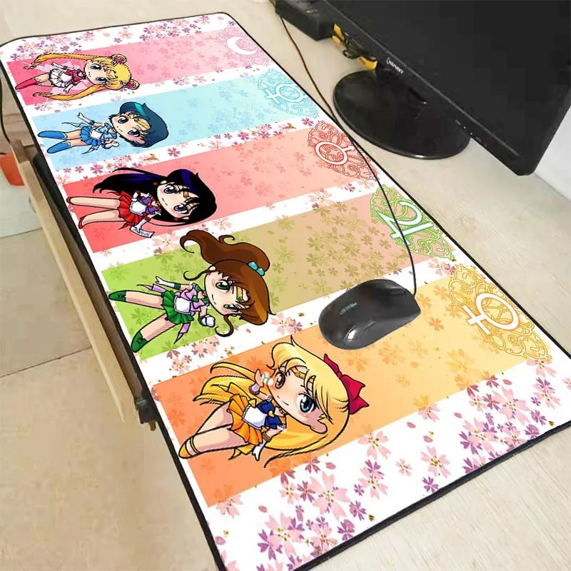 

Sailor Moon Anime Large Gaming Locking Edge Keyboard Mouse Mat Gaming Desk Mousepad for CSGO LOL Dota Game Multiple Sizes Choose