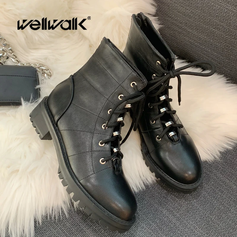 

Woman Martens Boots Low Short Mid Calf Bootees Motorcycle Riding Equestrian Lace Up Non Slip Back Zip Low Chunky Heels Platform