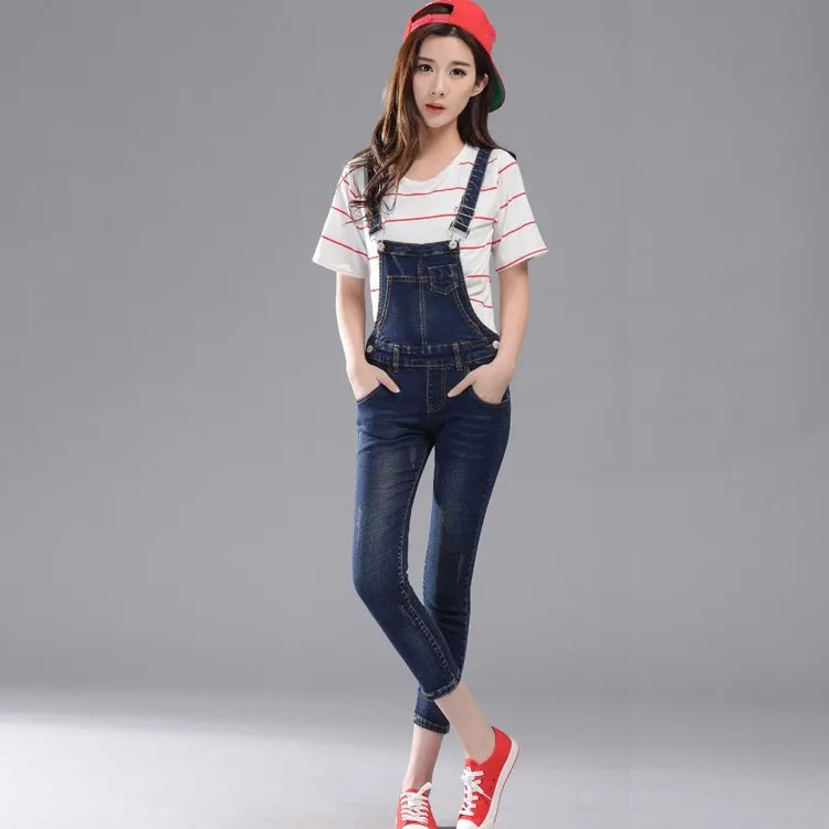 Women Denim Casual Jumpsuits Ladies Fashion Slim Jeans Pants Romper ...