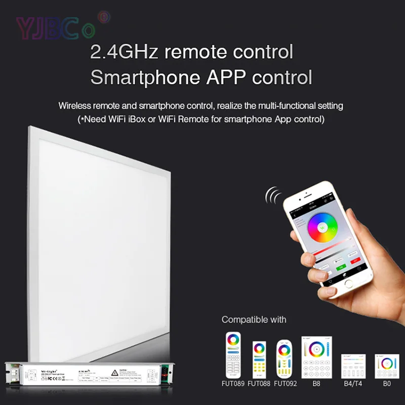 Miboxer 40W RGB+CCT Panel Light(625*625) 220V FUTL02 with Panel Light power Driver 2.4G Wireless re