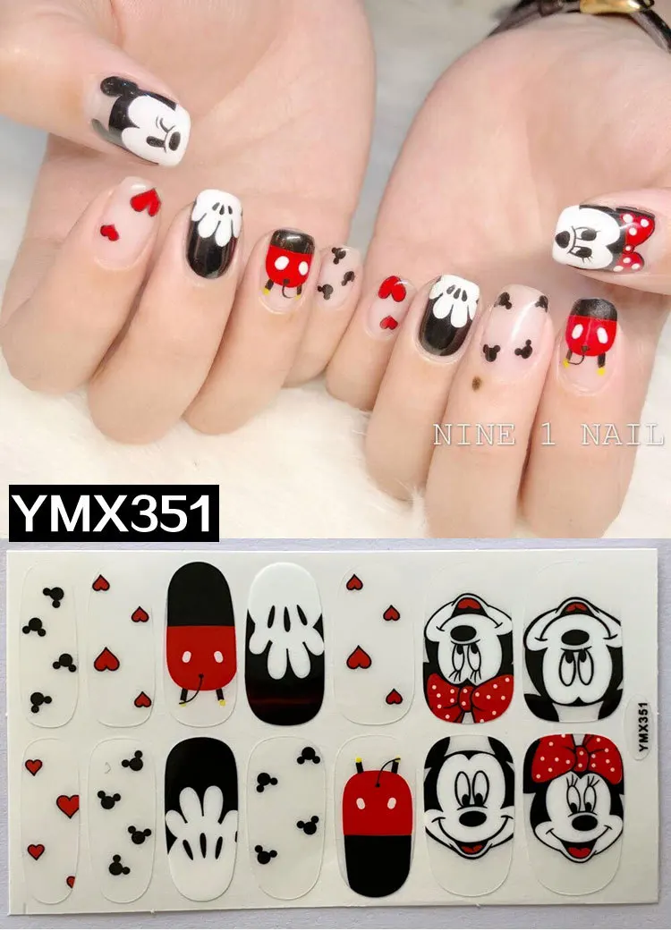 YXM351 14 советы/лист логотип бренда милые животные наклейки для ногтей с узорами полное покрытие самоклеящиеся Стикеры передачи воды Советы Обертывания YMX331-368 - Цвет: YXM351