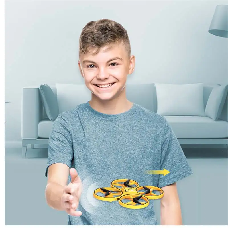 Mini Quadcopter Smart Watch Induction Control Drone Remote Sensing Gesture Aircraft Visible at Night Rotation Interaction UAV