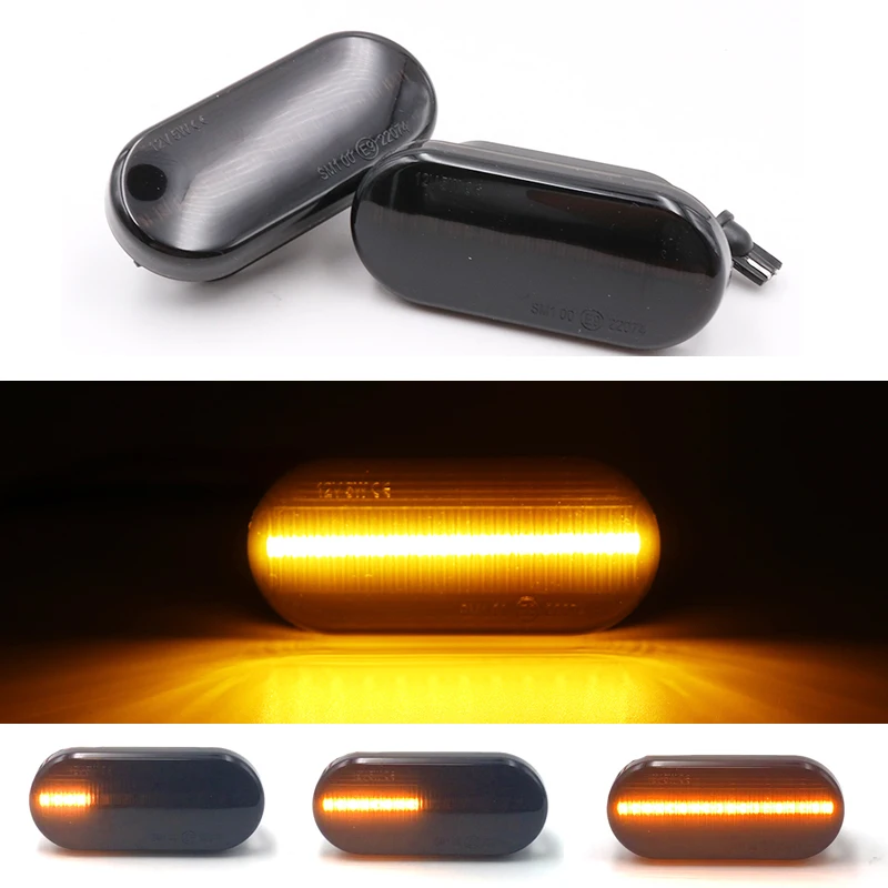 

2X Sequential LED Side Marker Signal Light For VW Bora Golf Passat Polo Sharan Passat 3BG Polo SB6 SEAT Skoda Ford Focus MK2