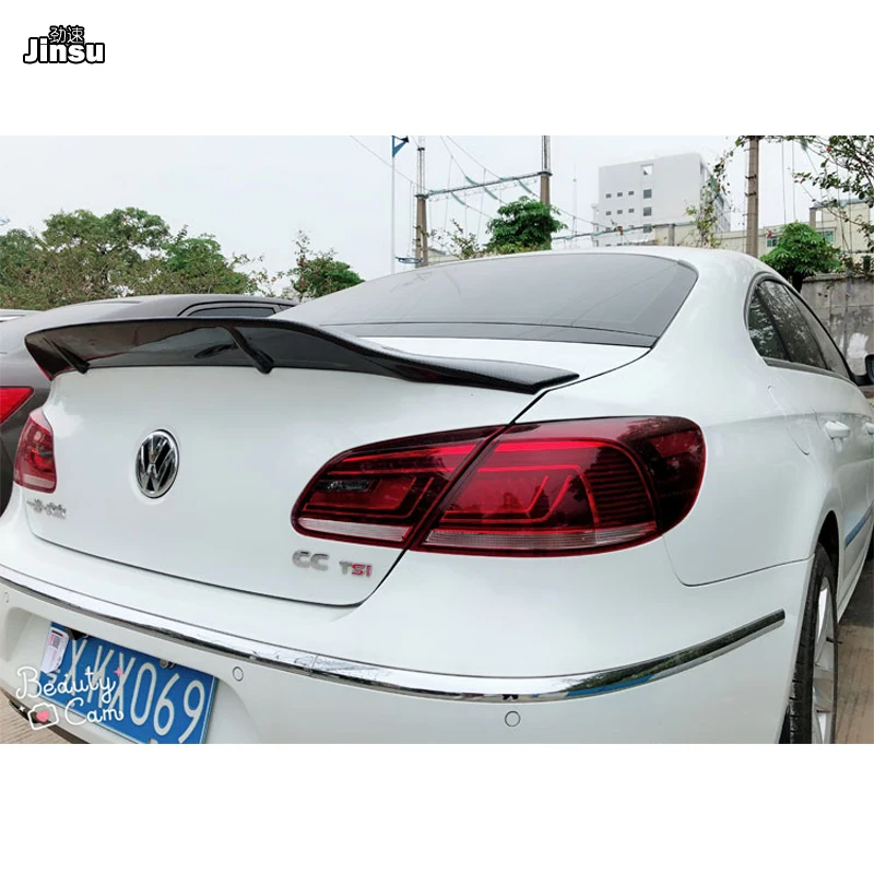 Для VW CC 2013 2018 R Стайлинг из углеродного волокна задний багажник губа стиль Renntech