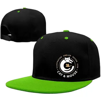 

TSDFCCircular Mark Flat Visor Baseball Cap, Cool Snapback Hat White