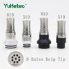 YUHETEC 1pcs 810 510 9 Holes Long Drip Tip Prevent Eliquid From Slopping Mouthpiece For RDA RTA Tank  810 ► Photo 1/6