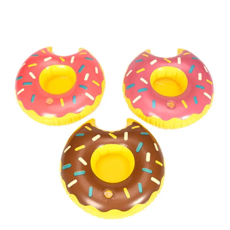 

1Pc Cute Do-nut Cup Inflatable Holder Floating Coaster Pool Drink Water Toy Beach Party-random color