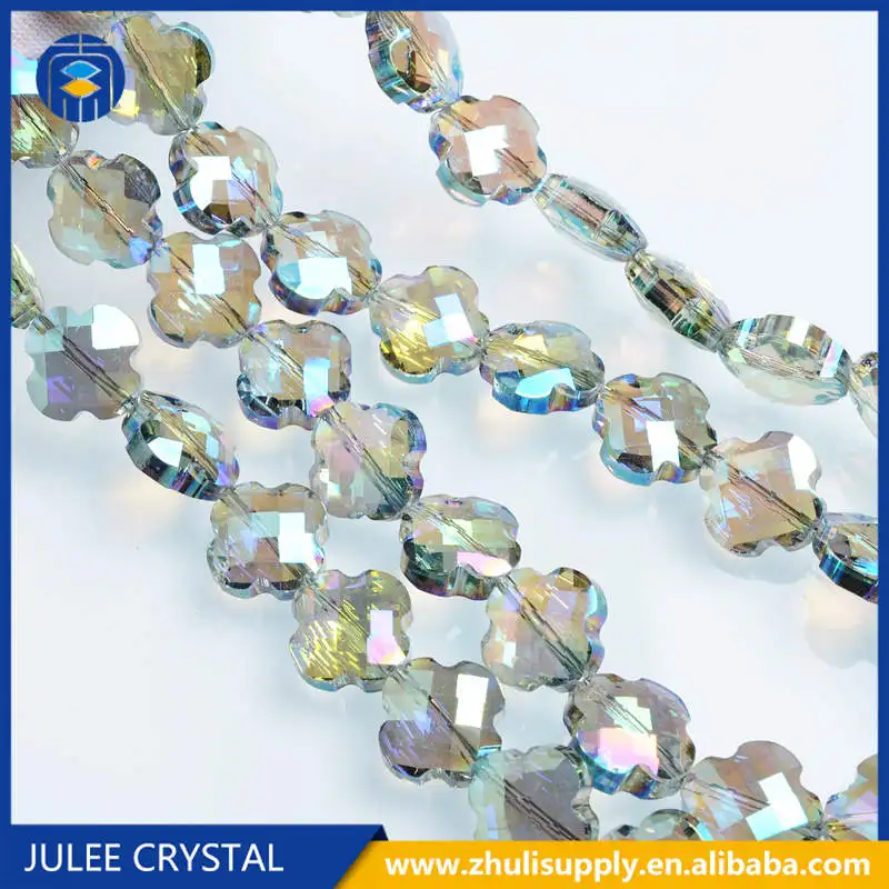 JuleeCrystal 12 мм клевер форма бусины Кристалл Стекло специальное использование серьги кулон DIY ювелирных изделий - Цвет: A55-007