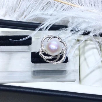 

Popular 925 Sterling Silver Adjustable Ring Settings Findings Mountings Parts for Oyster Pearl Corals Jade Beads Stones