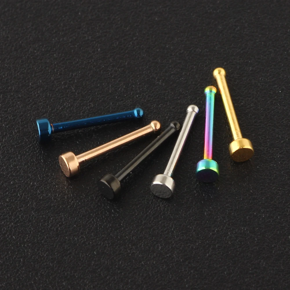 wholesales 6 color Punk Style Piercing Nose Lip Jewelry Body Jewelry For Man Women Studs 20g bending nose ring for women female