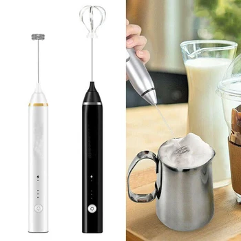 

USB Electric Milk Frother Foam Maker Whisk Mixer Handheld Rechargeable Tool for cafe shops drink stores