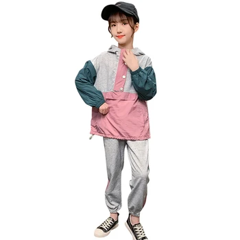 

Girls Clothes Patchwork Costume For Girls Outerwear + Pants Clothes For Girls Casual Style Children's Tracksuit 6 8 10 12 14