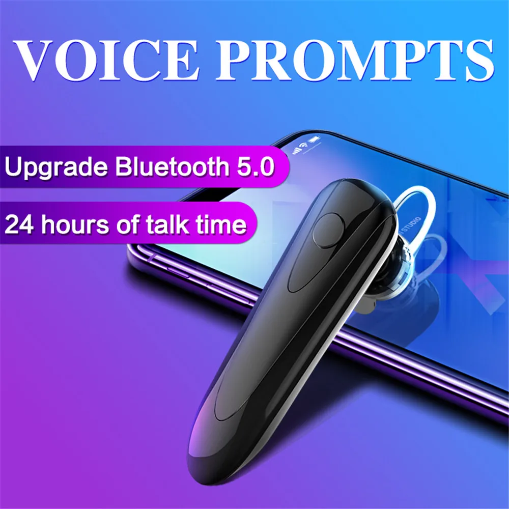 HYASIA IPX5 Sweat proof Bluetooth Headset Bluetooth 5 0 Earphone Hands free Headphone Mini Wireless Headsets Earbud Earpiece