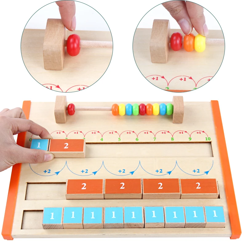

Baby toy Wooden Monterssori Math toy 1-10 Arithmetic Board Addition Educational Wooden toy Above 3 years Gifts for Children