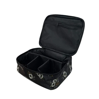 

Black Makeup Case Travel Bag Beauty Toiletry Bag Cute Zippered Portable Multifunction Organizer