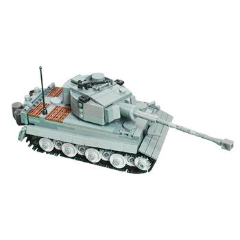 

615Pcs MOC DIY Small Particle Building Block Military Tank Model German Army Tiger Heavy Tank Bricks For Children Education Toys