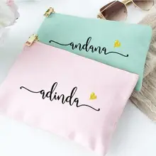 На заказ любой язык свадьба белый бирюзовый Румяна Розовый Серый косметичка-персонализировать имя лучший друг подарок, подружки невесты макияж сумки