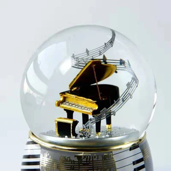 

Music Box Creative Music Box Crystal Ball with Snowflake Rotating Snowball Music Box (Piano)