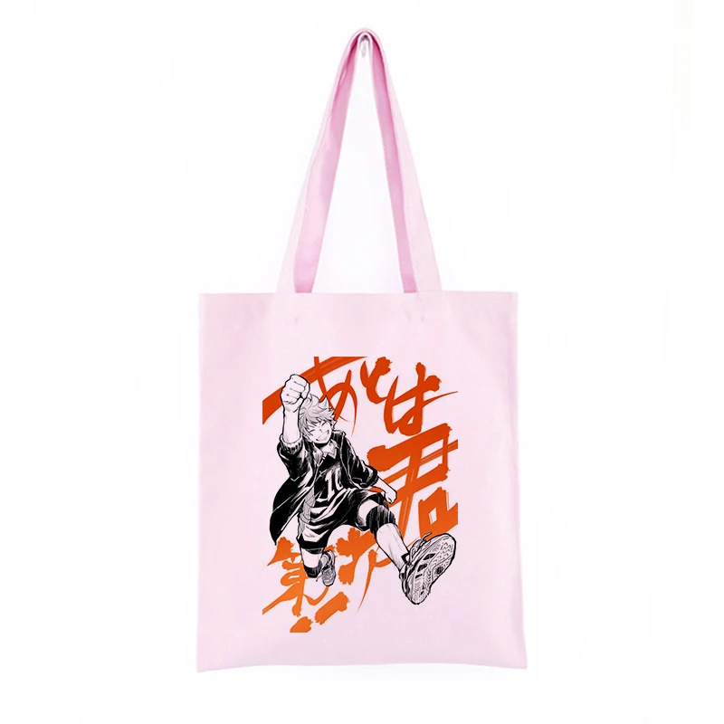 Haikyuu Japanese anime canvas bag casual Vintage shopper bag Punk fashion Harajuku female bag large capacity women shoulder bag 